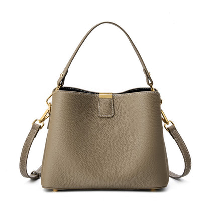 BNZEEZ Genuine Leather Bucket Bag Shoulder Crossbody Handbag