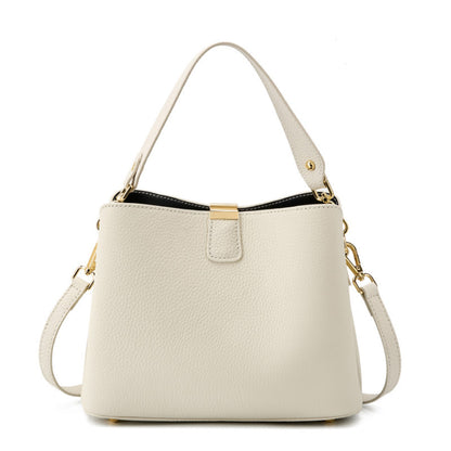 BNZEEZ Genuine Leather Bucket Bag Shoulder Crossbody Handbag